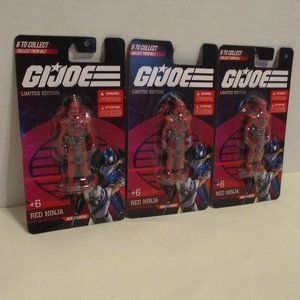 G I Joe Cobra NEW Red Ninja Red White Black Action Figure Bundle